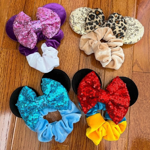 Other - Set of 4 Disney ears hair scrunchies